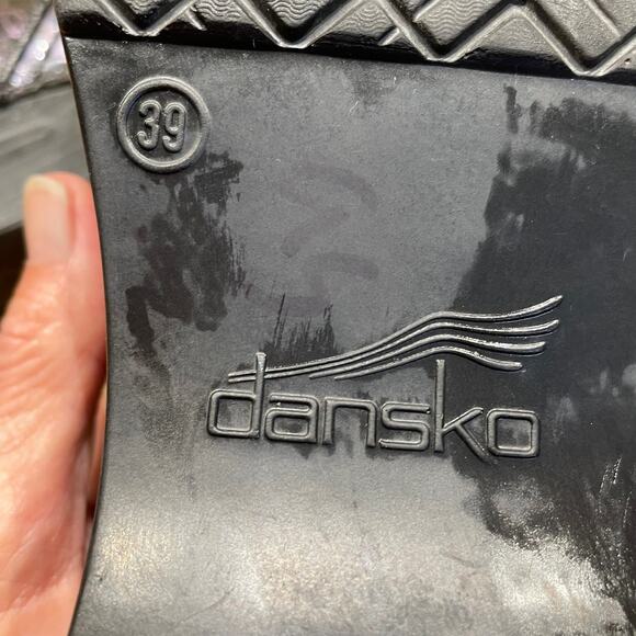 Dansko Metallic Iridescent Oil Sheen Slip On Clogs Sz 39 (US 9) Good Condition - Picture 12 of 12